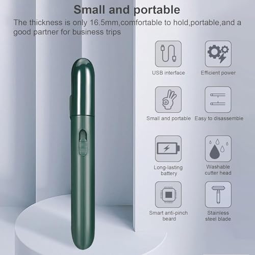 LinMei Men's Foil Shaver - USB Rechargeable Mini Portable Electric Shaver, Multifunction Stubble Trimmer with Pop-Up Sideburn Razor, Sensitive Skin Friendly for Beards, Ideal for Travel/Gym/Home