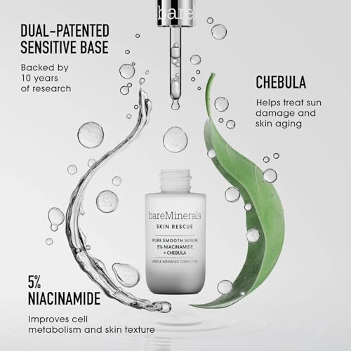 bareMinerals Skin Rescue Face Serum, Improve Skin Condition in 1 Week, Tested on Sensitive Skin, Vegan, 1 Fl Oz
