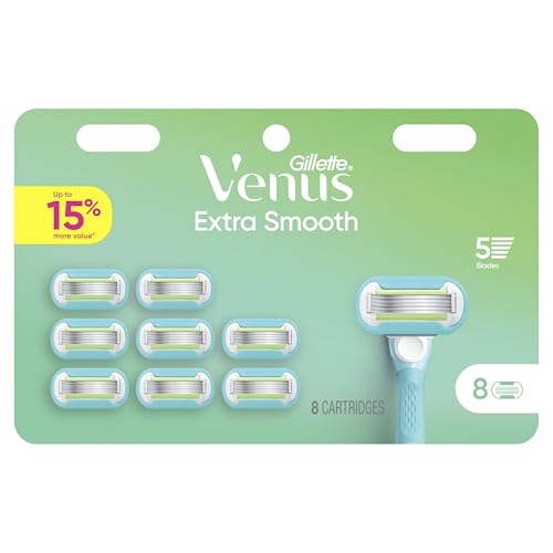 Gillette Venus Extra Smooth Women¡¯s Razor Blades, 5-Bladed Razor Refills, 8 Count