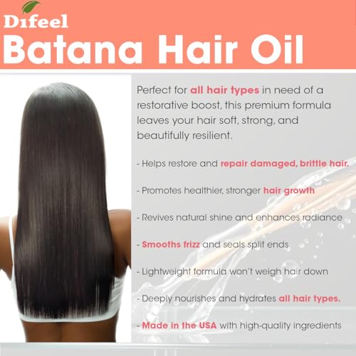 Difeel Batana Premium Hair Oil 2.5 Ounce (Travel Size) - Batana Hair Oil, Nourishing Batana Hair Growth Oil