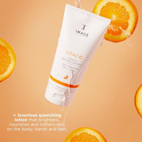 IMAGE Skincare, VITAL C Hydrating Hand and Body Lotion, Brightening and Moisturizing with Vitamin C, Shea Butter and Hyaluronic Acid, 6 oz