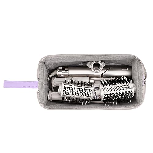 Buwico Airwrap Travel Case for Dyson/Shark Flexstyle, Travel Pouch for Complete Styler and Attachments, Travel Bag for Hair Dryer (Purple)