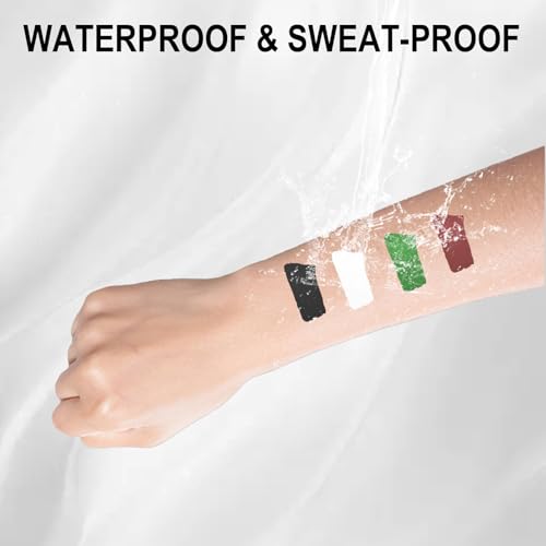 Face Body Paint Stick (BLACK+WHITE+GEEEN)£¬Water Resistant Sports Body Makeup Athletes Softball£¬ Professional Halloween Face Makeup Kit £¬for Halloween costume£¬ Zombie Clown Vampire