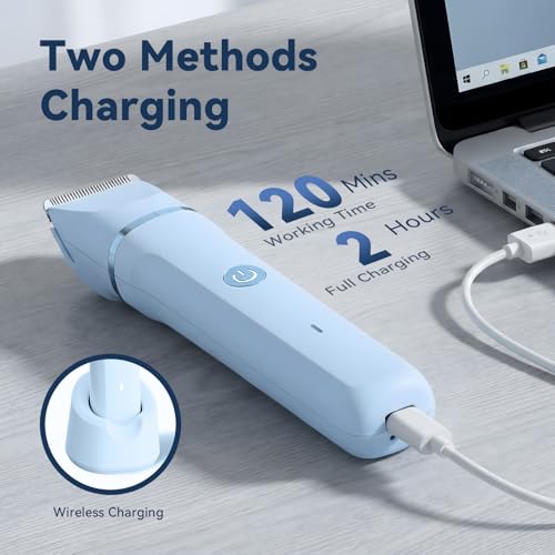 Electric Razors for Women ? 4 in 1 Bikini Trimmer with Replaceable Body, Facial, Nose & Foil Shaver Heads, IPX7 Waterproof Pubic Hair Remover, Rechargeable Grooming Kit for Shower & Travel (Blue)