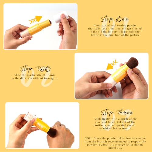 Mineral Sunscreen Setting Powder SPF 35, Translucent Brush on Powder Sunscreen for Face, Oil Control Natural Finish,Lightweight Breathable for Face,Scalp & Hair(Translucent)