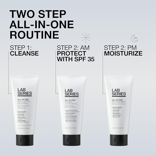 Lab Series Men's All-In-One Face Treatment - Face Moisturizer for Fine Lines & Wrinkles - Facial Lotion Skin Care for Men - With Hyaluronic Acid