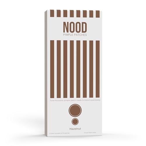 NOOD Pimple Patch ? Skin-Tone Matching, Ultra-Thin & Breathable Hydrocolloid | Discreet Pimple Coverage & Fast Healing | 20 Patches in 2 Sizes (Hazelnut)