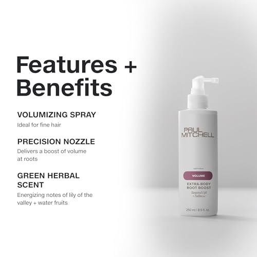Paul Mitchell Extra-Body Root Boost Volumizing Spray, Targeted Lift, Adds Fullness, For Fine Hair