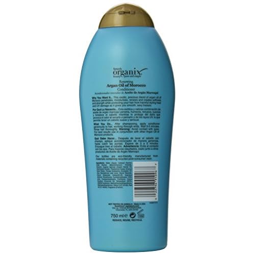 OGX Renewing + Argan Oil of Morocco Hydrating Hair Conditioner, Cold-Pressed Argan Oil to Help Moisturize, Soften & Strengthen Hair, Paraben-Free with Sulfate-Free Surfactants, 25.4 Fl Oz (Pack of 4)