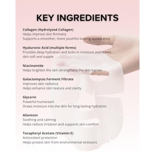 Hydrating Bio-Collagen Deep Mask ? Overnight Hydrogel Face Mask for Pore Care & Soothing Revitalizing Effect - Pack of 4