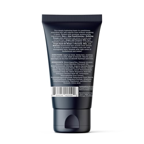 Oars + Alps Conditioning and Defining Cream, Styling Cream to Prevent Dull and Dry Hair, Moisturizing, Hydrating, Sofetening Hair Lotion with Argan Oil & Chia Seed Oil, 3.4oz