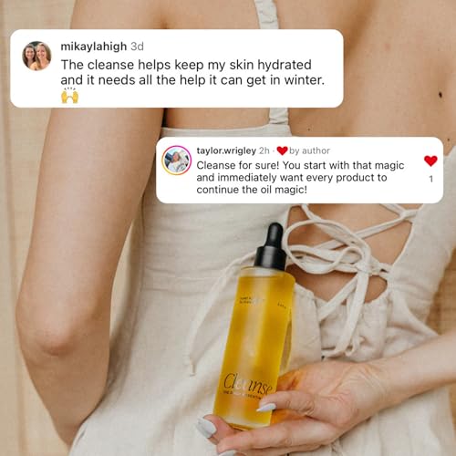 The Daily Essential Co. Jojoba Oil Facial Cleansing Oil, Makeup Remover for Sensitive, Oil Cleanser for Face, Blackhead Removal, Premium Skin care, Hydrating (Cleanser)