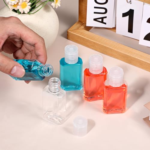 100pcs 1 oz Travel Bottles Mini Travel Bottles Hand Bottle Clear Bottle with Flip Caps Small Dispenser Containers Portable Empty Refillable Containers for Shower Gel Face Creams Body Lotion