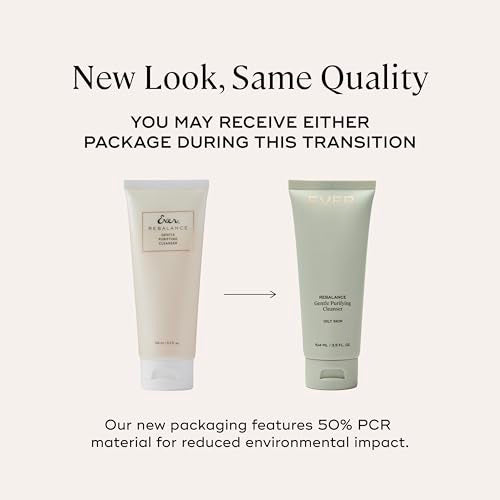 EVER Rebalance Gentle Purifying Cleanser ? Purifying Gel Cleanser with Salicylic Acid & Willow Bark for Oily Skin, Deep Pore Cleanse & Blemish Control, Clean-Formulated - 3.5 fl oz