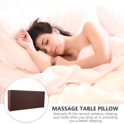 HEALLILY Pu Neck Protection Pillow 17.71X7.87X3.14In Massage Table Face Pillow for Beauty Salon Spa Head and Neck Support Cushion