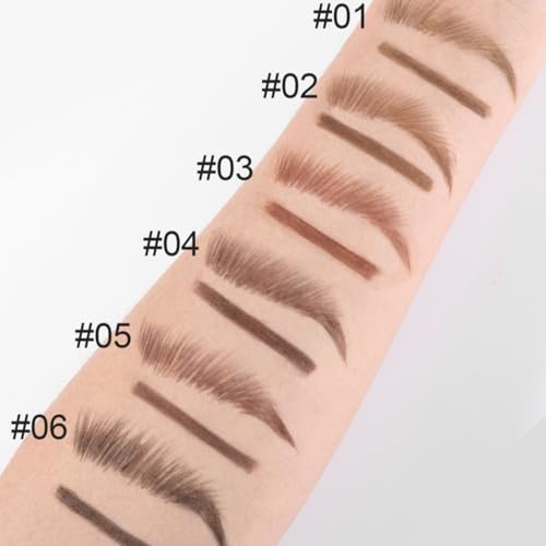 MAEPEOR Eyebrow Pencil 6 Colors Define Shape and Fill Brows with Brush, Longwearing Eye Brow Pencil for Soft Textured Natural Daily Look (05 Dark Brown)