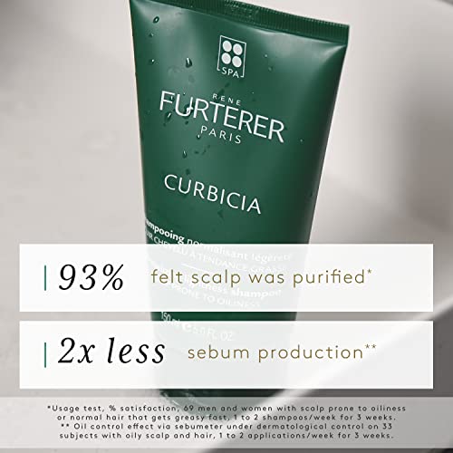 Rene Furterer CURBICIA Purifying Lightness Shampoo - For Oily-Prone Scalp - Sebum Control - 5 fl. oz.
