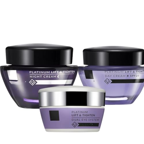 Platinum Day Cream and Night Cream- Anti Aging Anti Wrinkle Dual Eye Set of 3