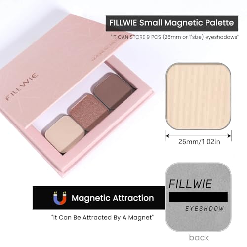 3-Color Single Eyeshadow Refill Set ? Ivory, Champagne & Cool Brown, Matte & Shimmer, Highly Pigmented & Long-Lasting, 1.02¡± (26mm) Square Metal Pans, No Case, Fits Magnetic Palettes