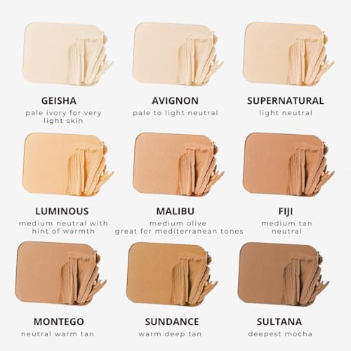 Honeybee Gardens Pressed Mineral Powder Foundation Refill ? Luminous Light Warm Neutral, Adjustable Light Coverage Matte Pressed Powder Foundation, Made Without Talc Face Makeup, 7.5g