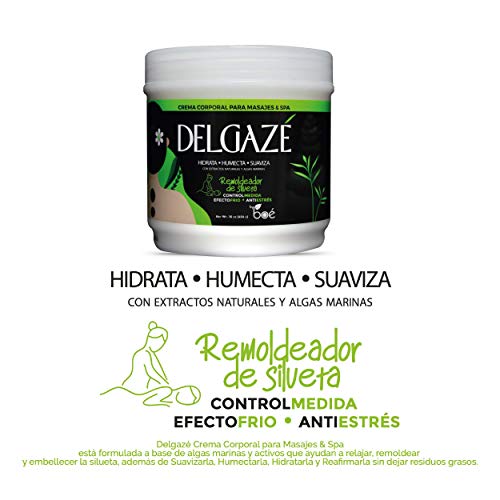 Delgaz? Thermoactive Massage Cream & Spa with Seaweed & Natural Extracts ? Anti-Stress, Hydrating & Firming Massage Cream for Spa & Home Use ? 16 oz