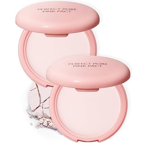 THESAEM Saemmul Perfect Pore Pink Pact - Sebum Control Face Powder with 15% Calamine for Oily Sensitive Skin - Oil Control Moisture System Compact - Korean Makeup Pressed Powder, 0.37 oz. 2 Pack