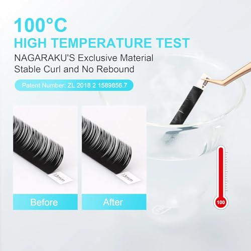 NAGARAKU Double Tips Ellipse Eyelash Extensions Lighter Thinner Split Tips Flat False Lashes 5 Trays in 1 Pack 0.15 D curl 11/12/13/14/15mm Soft Faux Mink Individual False Lash 16 Rows
