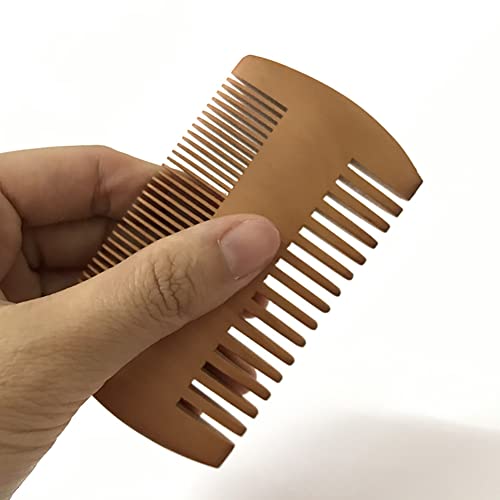 4 Pcs Wooden Beard Comb Double Sided Mustache Comb Beard Grooming Comb Fine Tooth Mustaches Comb Facial Hair Styling Comb for Men