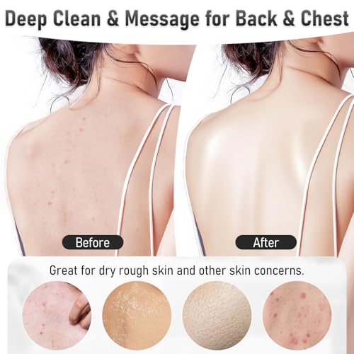 Back Scrubber Body Bath Cushion for Tub Bathtub Back Lumbar Ergonomic Support, Silicone XL Large Thick Soft Seat Pad Non-Slip Suction Cups, Relaxing Spa Exfloating Scrubber Mat 28x19 Pink