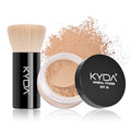 KYDA Mineral Loose Powder Foundation, SPF 35, Skin-improving Mineral Foundation with Brush, Lightweight Buildable Coverage, Natural Glow Loose Powder Base Makeup, Medium Beige, 0.28 oz