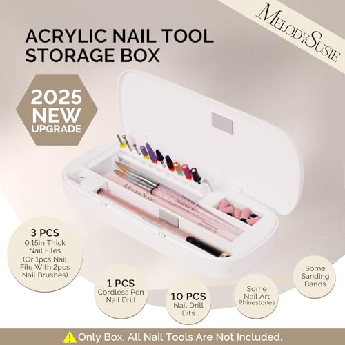 MelodySusie Portable Electric Nail Drill with Acrylic Nail Tool Storage Box