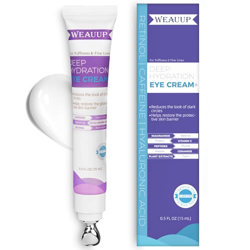 Eye Cream for Dark Circles & Puffiness ? Revitalizing Formula with Retinol, Hyaluronic Acid, Caffeine, Peptides & Plant Extracts to Smooth Fine Lines
