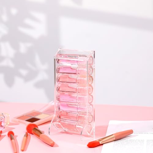 Weysat 2 Pcs Clear Acrylic Lip Balm Dispenser Organizer Holder for Lip Balm Containers Freestanding Counter Display Retail Stand for Lipsticks Glosses
