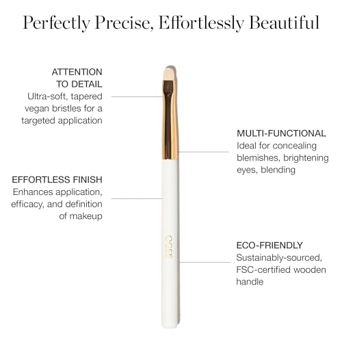 Ogee Precision Brush - Professional Quality, Ultra-Soft Tapered Vegan Bristles for Flawless Makeup Application