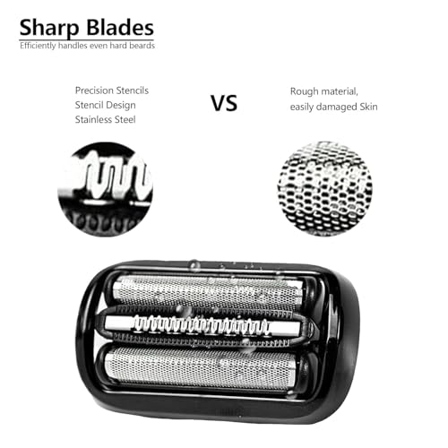 53B-Series 5 and Series 6 Replacement Head Compatible with Braun Series 5 Electric Shaver Razor,53B Blades for Braun S6 and S5 Replacement Foil and Cutter for 6020s,5020s,5018s,5050cs,6020s,6040cs