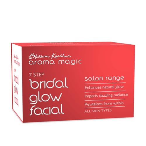 Aroma Magic Bridal Glow Facial Kit | 7-Step Facial for Radiance & Glowing Skin | Revitalizes Dull Skin & Deeply Nourishes | Salon-Quality Bridal Skincare at Home | Suitable for All Skin Types