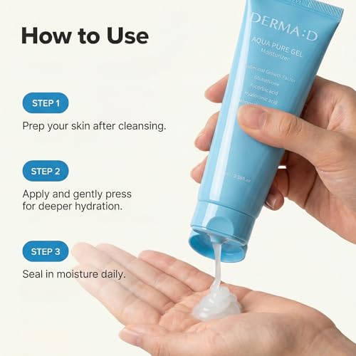 Oil-Free Water Gel Moisturizer for Oily & Sensitive Skin ? Lightweight Korean Hydrating Gel with Hyaluronic Acid & Glutathione, Fast Absorbing & Non-Greasy, 3.38 fl.oz
