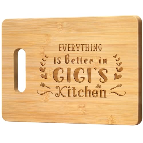 Gigi Gifts, Best Gigi Birthday Gifts from Grandkids - Unique Engraved Bamboo Cutting Board, Funny Birthday, Christmas or Mothers Day Gifts for Gigi