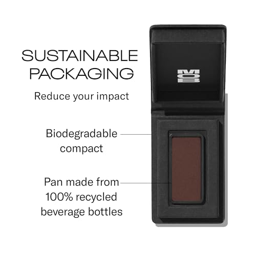 MOB Beauty Eyeshadow M28 Matte Rich Brown Plum ? Deep Cool Smoky Shade for Liner, Crease or Outer Corner, Talc-Free Vegan Cruelty-Free Skincare Infused Long Wear Sustainable Refillable Compact