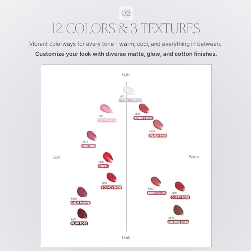 Heart Percent Dote On Mood Custom Lip & Cheek Single ? Blendable & Buildable Soft Velvety Matte Cream Blush (Fog Pot), Long-Lasting Lightweight Multi-Use & Lip Tinted Balm 4.7g, M06. Salmon Beige