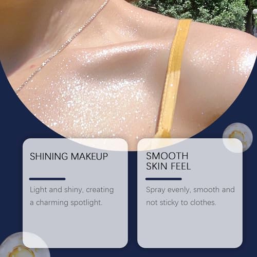 Hair and Body Glitter Spray, Perfect Glitter Hairspray Apply to Music Carnival Wedding Stage Clothing Body Shimmer Dating Makeup. 2.1 Oz
