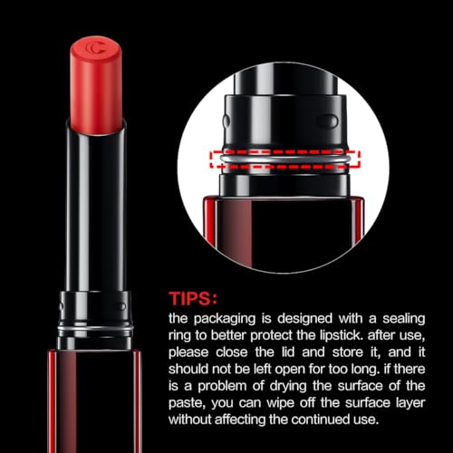 CARSLAN Light Cream Longwear Lipstick, 12H Longlasting Matte Lipstick, High Impact Lip color with Moisturizing Formula with Vitamin E, M01, 0.06 Oz