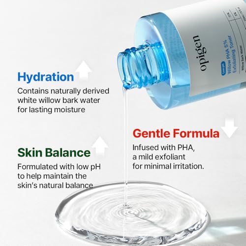 Low pH Willow PHA 5% Exfoliating Toner, Gentle Daily Toner for Brightening, Smoothing, and Clearer-Looking Skin, 7.1 Fl Oz Korean Skin Care