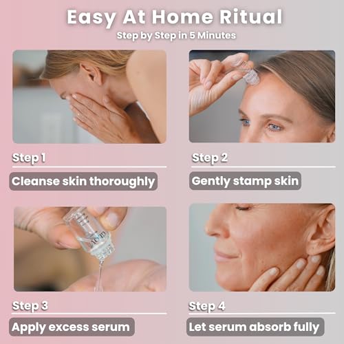 Glov Beauty Micro Infusion System for Face & Lips ? 0.25mm 24k Gold Cosmetic Facial Stamp with Hyaluronic Acid, Collagen Peptides & Licorice Root Serum Ampoules (1x Infusion Application, 3x Serums)