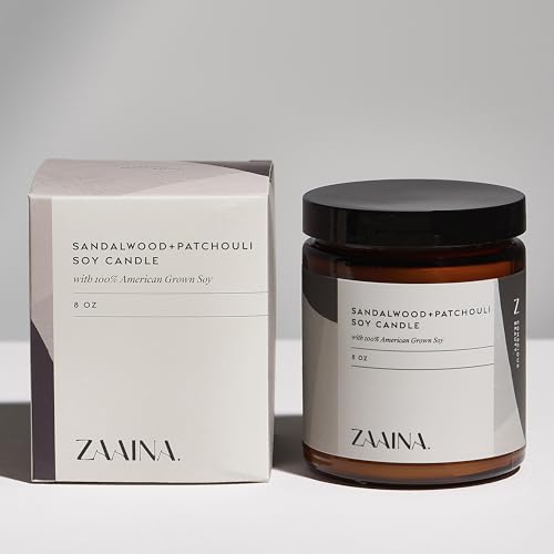 ZAAINA Men¡¯s Care Package, Valentine Gifts for Men, Relaxation Spa Gift Set - Luxury Natural Handmade Grooming Kit for Husband Dad Friend, Birthday Gifts for Him (Premium Set with Sandalwood Candle)
