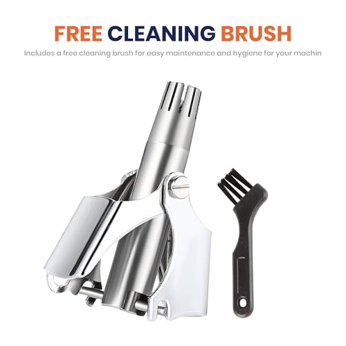 Stainless Steel Manual Nose Hair Trimmer for Men and Women | Manual Nose and Ear Hair Trimmer | Nose Clippers, 360¡Æ Rotating Hair Trimmers | Washable Nosehair Remover - Pack of 2