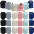 INVODA Drawstring Makeup Bag for Women 24PCS Cosmetic Bag Large Travel Make up Bags Portable Barrel Toiletry Bag Toiletries Pouch Travel Cosmetic Organizer (24PCS)