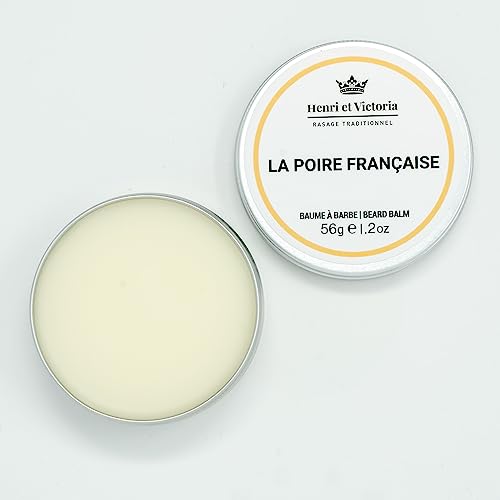 Beard Balm For Men - Moisturizing, Non-Greasy Beard Softener, Soothes Beard and Skin, Prevents Dryness, Flaking, Dandruff, Skin Irritation, Ingrown Hairs, Handmade Beard Balm - La Poire Fran?aise 56g