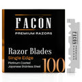 100 Fac?n Single Edge Razor Blades for Barber Straight Razor, Straight Razor Blades for Shaving, Platinum Japanese Stainless Steel for Smooth & Precise Shave, Premium Replacement Barber Razor Blade
