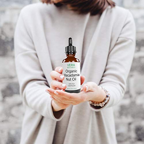 ORGANIC MACADAMIA NUT OIL 100% Pure & Natural, Unrefined, Cold-Pressed For Face, Dry Skin, Nails, Lips, Body & Hair - Reduce Hair Breakage, Even Out Skin Tone, Therapeutic Massage